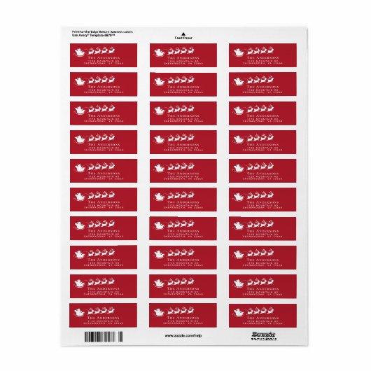 Santas Sleigh Weihnachten Rücksendeadresse (Vorne)