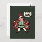 Santa's Snack Dealer Christmas Elf Postkarte (Vorne/Hinten)