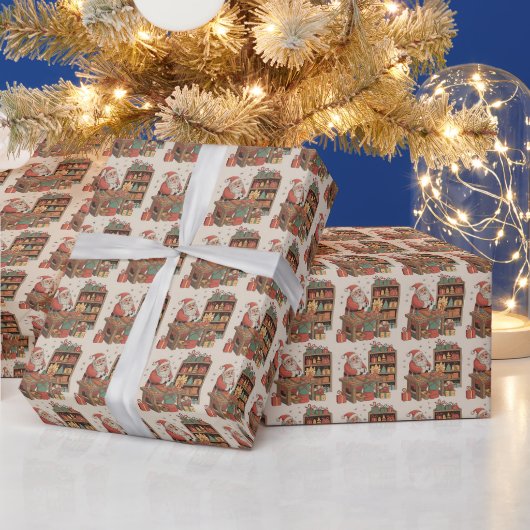 Santas Spielzeugwerkstatt Geschenkpapier (Feiertage)