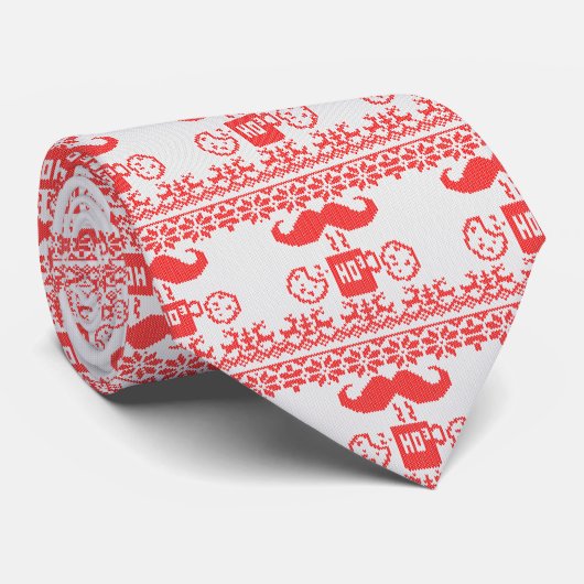 Santa's Stache Over Red Midnight Snack Krawatte (Gerollt)