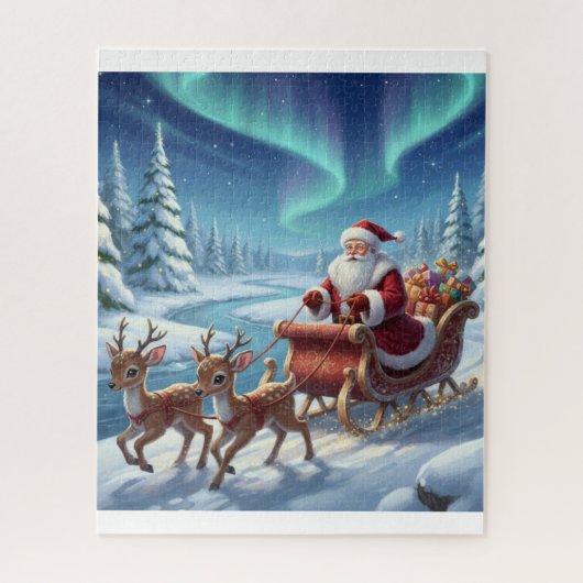 Santa's Starry Ride Through the Arctic Forest Puzzle (Vertikal)