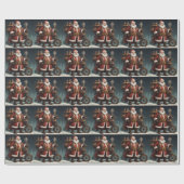 Santa's Steampunk Sleigh Geschenkpapier (Flach)