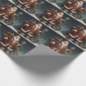 Santa's Steampunk Sleigh Geschenkpapier (Ecke)