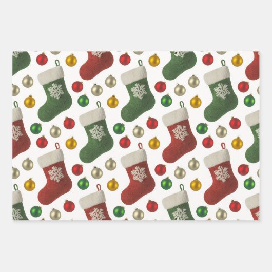 Santas Stocking Geschenkpapier Set (Vorderseite)