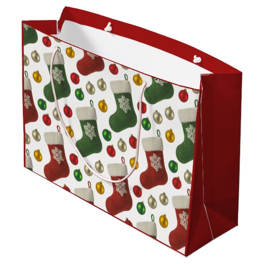 Santas Stocking Große Geschenktüte (Rückseite Schrägansicht)