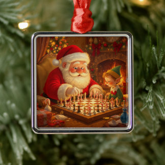Santas Strategiesitzung Ornament Aus Metall
