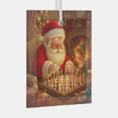 Santa's Strategy Session Ornament Aus Glas (Vorderseite Rechts)