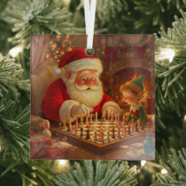  Santa's Strategy Session Ornament Aus Glas