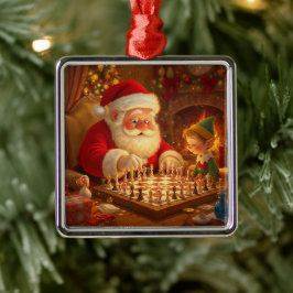  Santa's Strategy Session Ornament Aus Metall