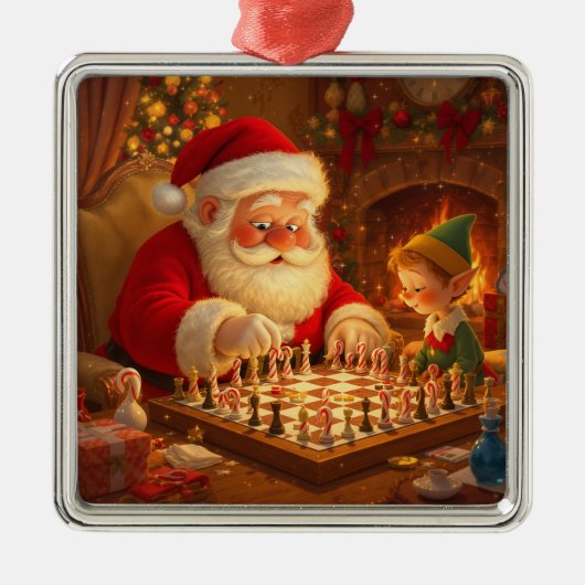  Santa's Strategy Session Ornament Aus Metall (Vorne)