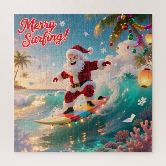 Santa's Summer Surf Adventure Jigsaw Puzzle (Vertikal)