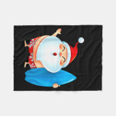 Santa's Surfing, Santa Christmas In July  Fleecedecke (Vorderseite (Horizontal))