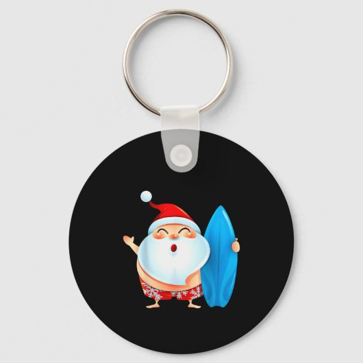 Santa's Surfing, Santa Christmas In July Schlüsselanhänger (Vorderseite)