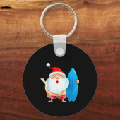 Santa's Surfing, Santa Christmas In July  Schlüsselanhänger (Vorderseite)