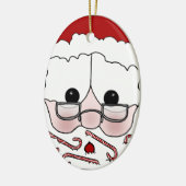 Santa's Sweet Cheeks-Candy Cane Bart Keramik Ornament (Links)