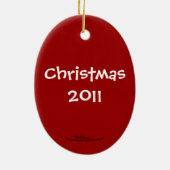 Santa's Sweet Cheeks-Candy Cane Bart Keramik Ornament (Hinten)