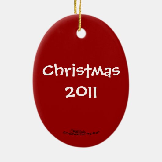 Santa's Sweet Cheeks-Candy Cane Bart Keramik Ornament (Hinten)