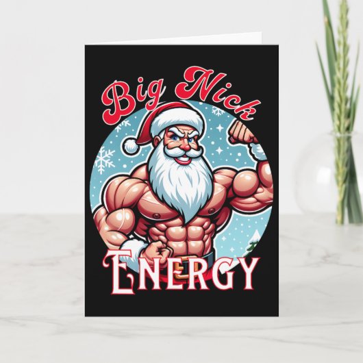 Santa's Swole Patrol Big Nick Energy' Lustiges Chr Karte (Vorderseite)