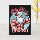 Santa's Swole Patrol Big Nick Energy' Lustiges Chr Karte (Gelbe Blume)