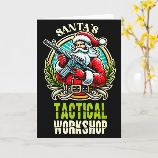 Santa's Tactical Workshop Santa Has Guns And Chris Karte (Gelbe Blume)