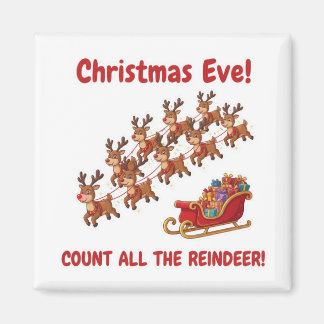 Santa's Team Reindeer Counting Game Christmas Eve Magnet