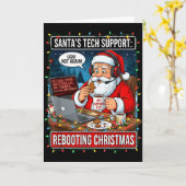 Santas Tech Support_ Rebooting Christmas Funny _4  Karte (Gelbe Blume)