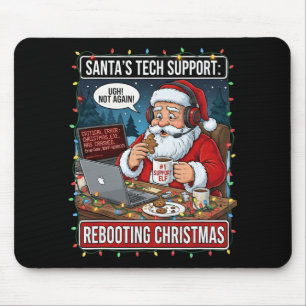 Santas Tech-Support startet Weihnachten lustig neu Mousepad