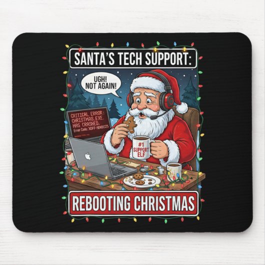 Santas Tech-Support startet Weihnachten lustig neu Mousepad (Vorne)