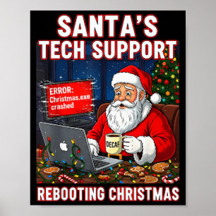 Santas Tech-Support_ Weihnachten neu starten Lusti Poster