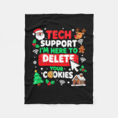 Santa's Tech Suprt Rebooting Christmas Computer Me Fleecedecke (Vorderseite)