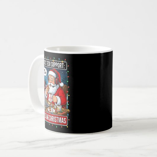 Santa's Tech Suprt_ Rebooting Christmas Funny  Kaffeetasse (Vorderseite Links)
