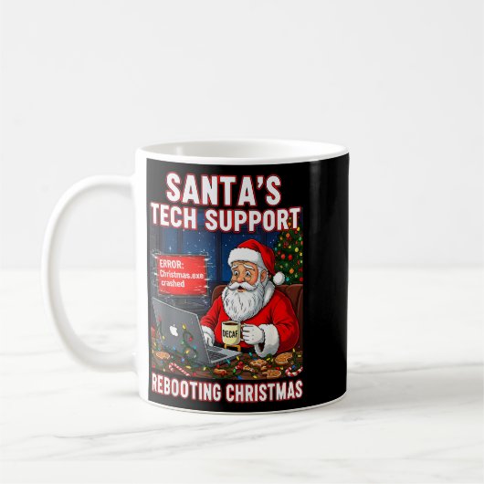 Santa's Tech Suprt_ Rebooting Christmas Funny  Kaffeetasse (Links)