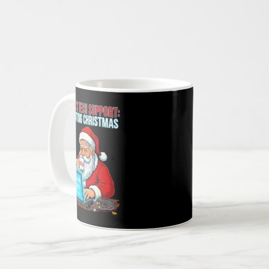 Santa's Tech Suprt_ Rebooting Christmas Funny Kaffeetasse (Vorderseite Links)