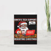 Santa's Tech Suprt_ Rebooting Christmas Funny Karte (Vorderseite)
