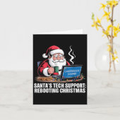 Santa's Tech Suprt_ Rebooting Christmas Funny Karte (Gelbe Blume)