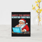 Santa's Tech Suprt_ Rebooting Christmas Funny Karte (Gelbe Blume)