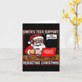 Santa's Tech Suprt_ Rebooting Christmas Funny Karte (Gelbe Blume)