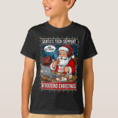 Santa's Tech Suprt_ Rebooting Christmas Funny  T-Shirt (Vorderseite)