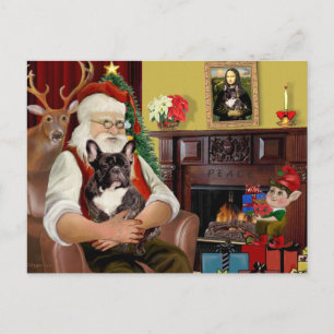 Santa's Tigerstreifen Französische Bulldogge Feiertagspostkarte