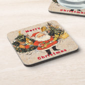 Santa's Trees - Weihnachten Getränkeuntersetzer (Linke Seite)