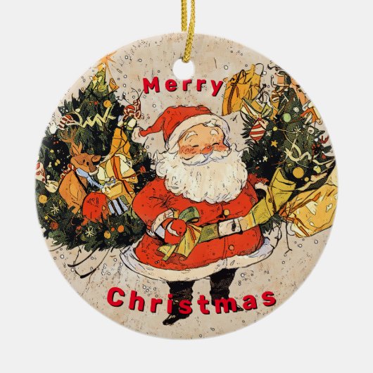 Santa's Trees - Weihnachten Keramik Ornament (Vorne)