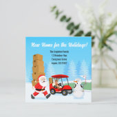 Santas Umzugskartons mit Rentieren auf dem Golfpla Ankündigung (Stehend Vorderseite)