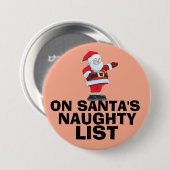 SANTA'S UNARTIGE LISTE WEIHNACHTSKNOPF BUTTON (Vorne & Hinten)