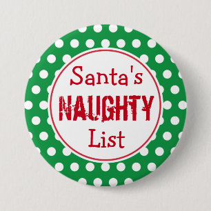 Santas unartige Liste Weihnachtsknopf Button