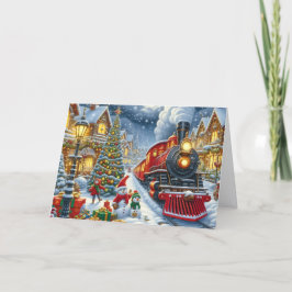Santa's Village Christmas Train Feiertagskarte