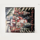 Santa's Village Frohe Weihnachts-Hangband Wandteppich (Vorderseite (Horizontal))