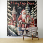 Santa's Village Frohe Weihnachts-Hangband Wandteppich (Beispiel)