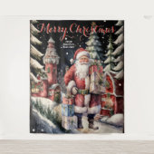 Santa's Village Frohe Weihnachts-Hangband Wandteppich (Vorderseite)