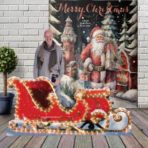 Santa's Village Frohe Weihnachts-Hangband Wandteppich