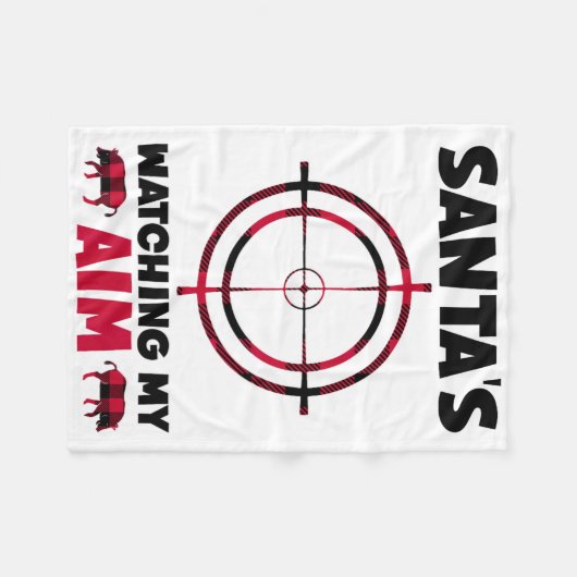 Santa's Watching My Aim - Boar Hog Hunting 1  Fleecedecke (Vorderseite (Horizontal))